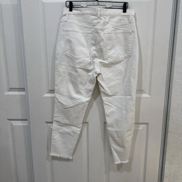 Madewell Jeans Womens Sz 31 10" High Rise Skinny Crop White Button Fly Mom Denim - Picture 4 of 10